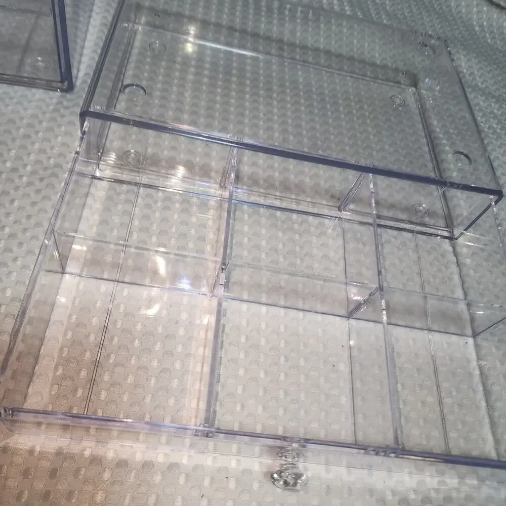 ACRYLIC STACKABLE MAKEUP JEWELRY ORGANIZER BOXES SET OF 2